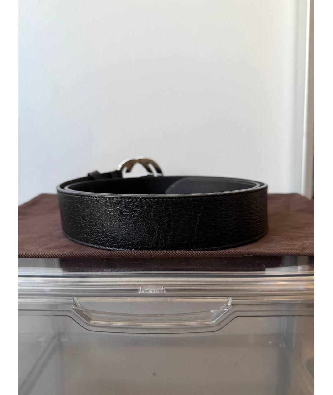 GUCCI Черный кожаный ремень, фото 2