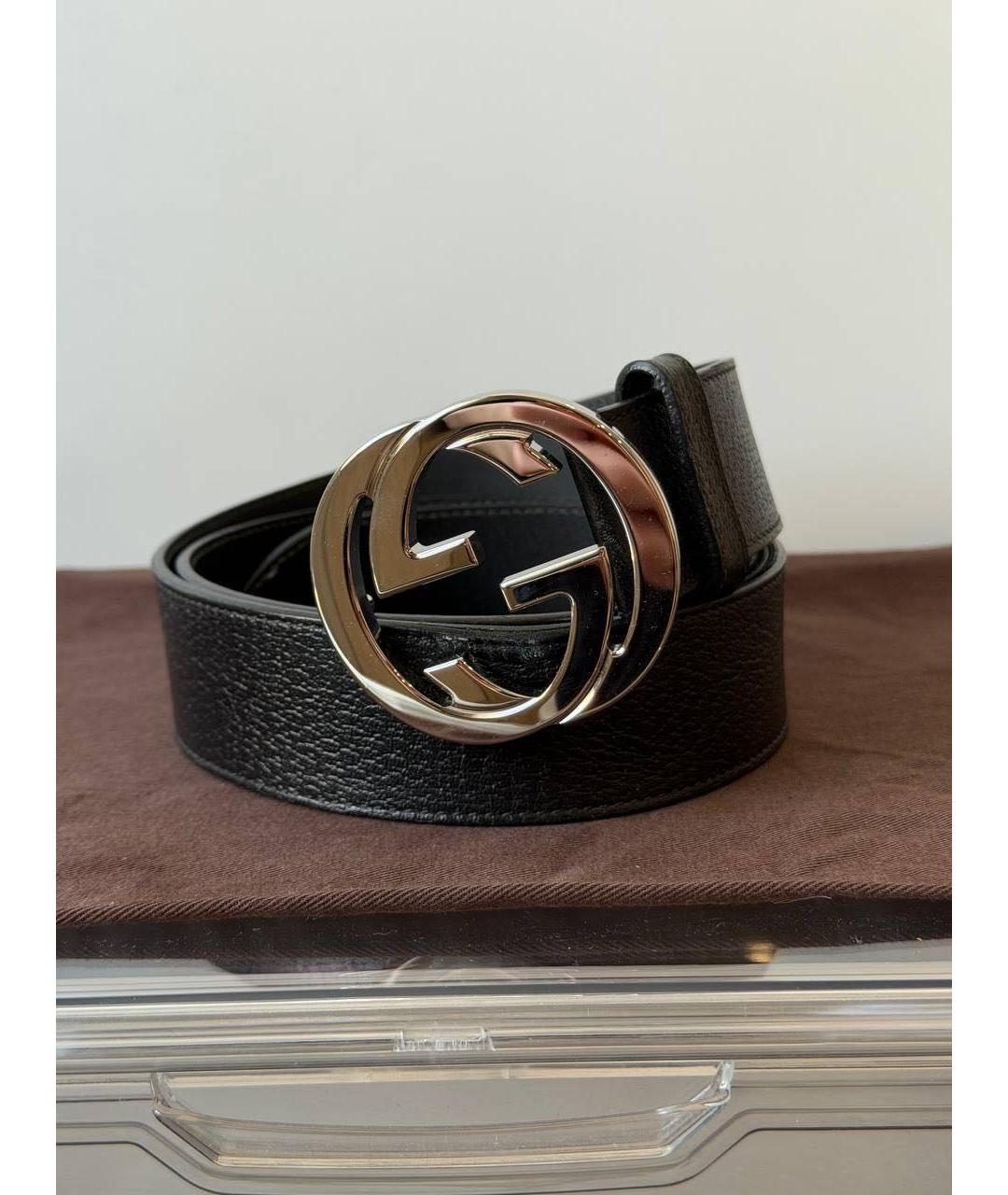 GUCCI Черный кожаный ремень, фото 6