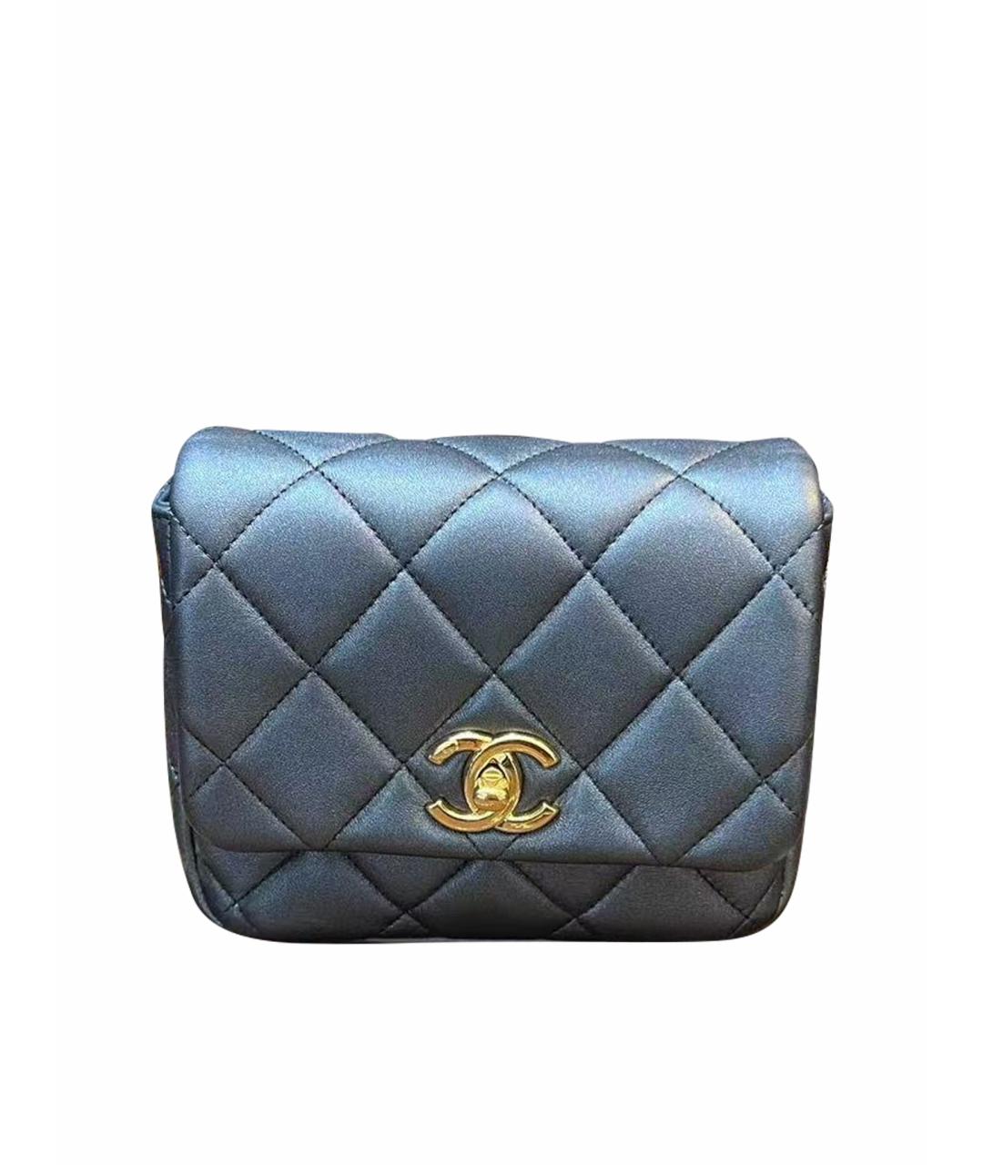 CHANEL Серая кожаная сумка через плечо, фото 1