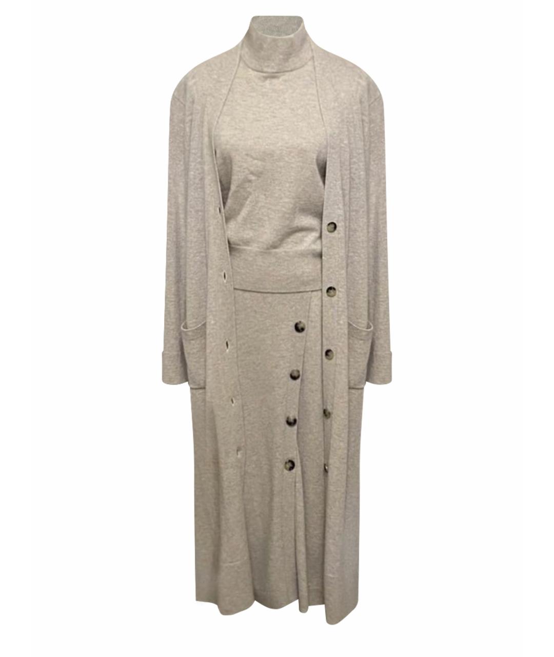 ALLUDE Бежевый шерстяной костюм с юбками, фото 1