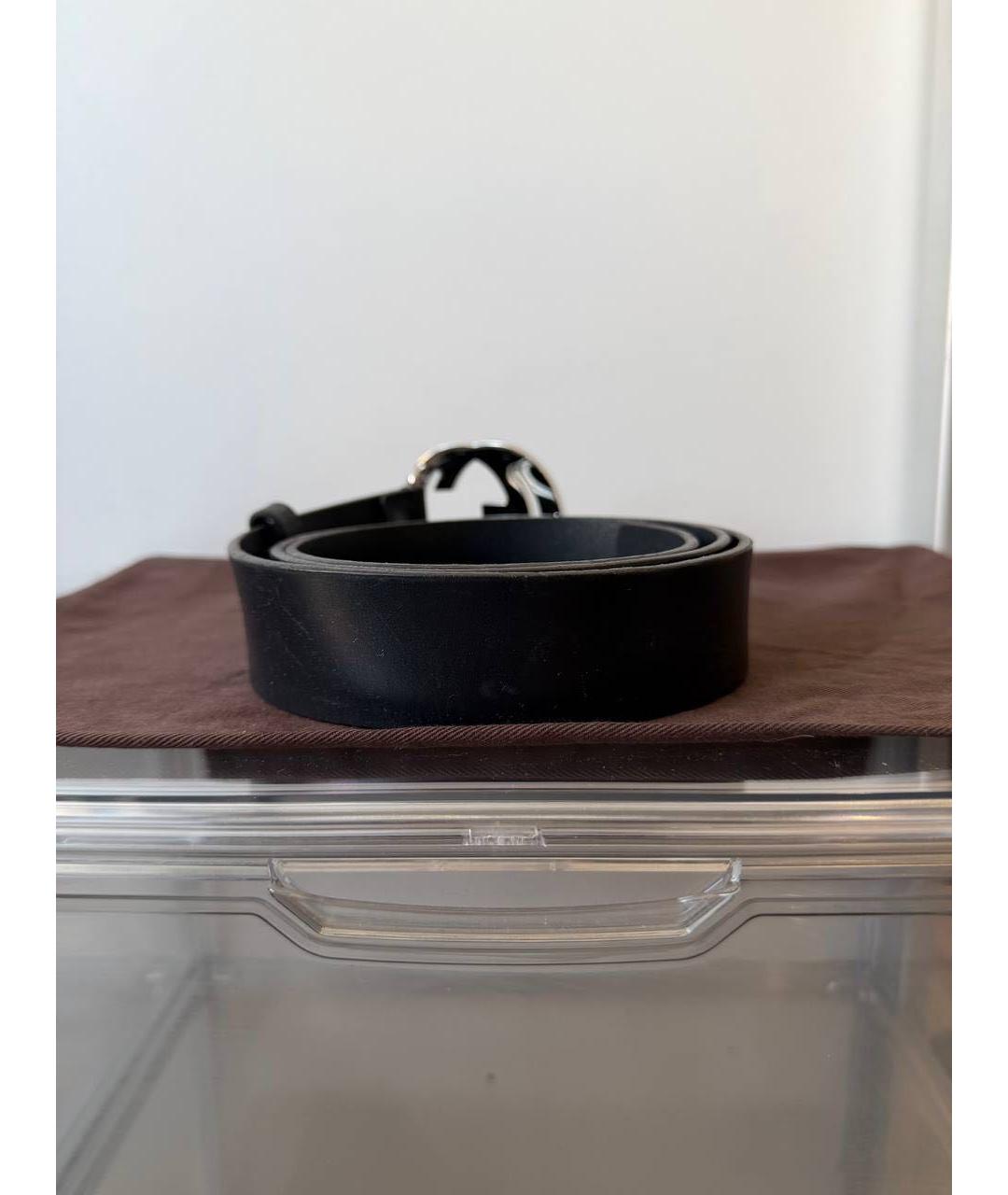 GUCCI Черный кожаный ремень, фото 2