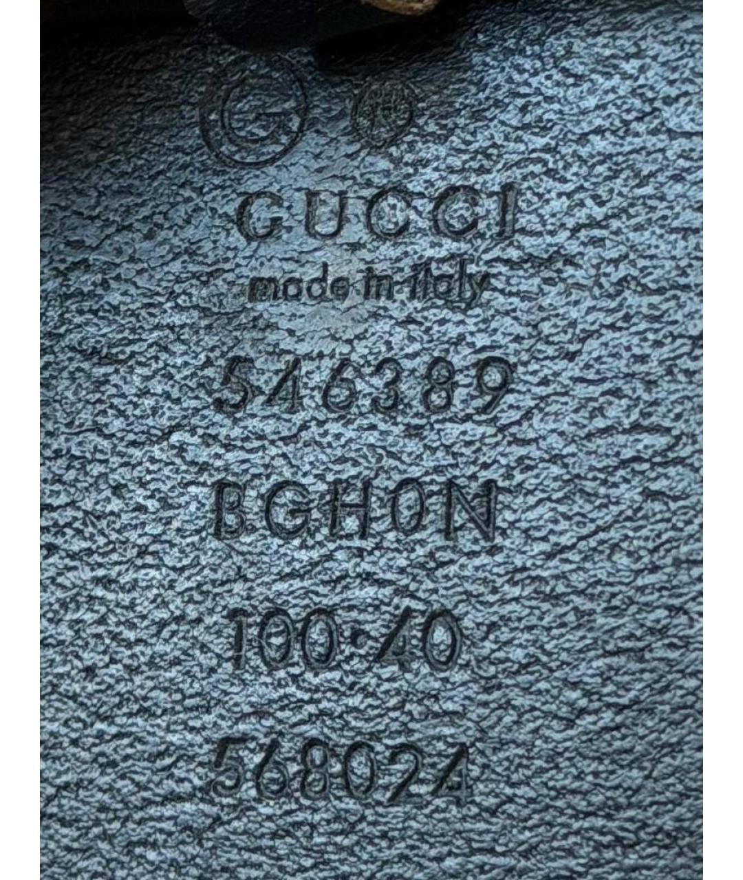 GUCCI Черный кожаный ремень, фото 5