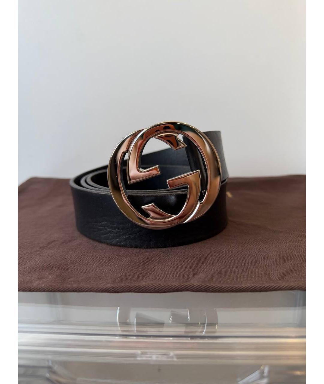 GUCCI Черный кожаный ремень, фото 6
