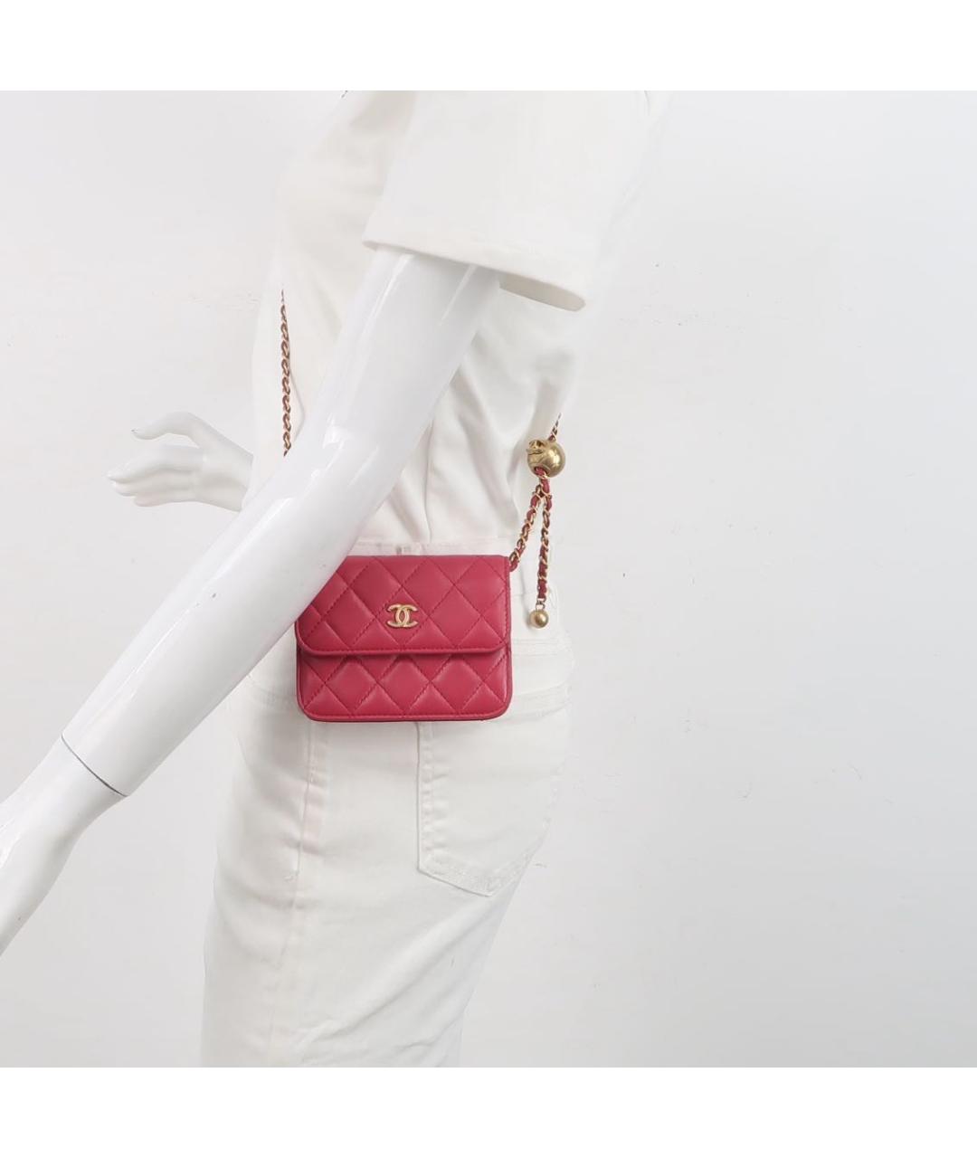 CHANEL Красная кожаная сумка через плечо, фото 2