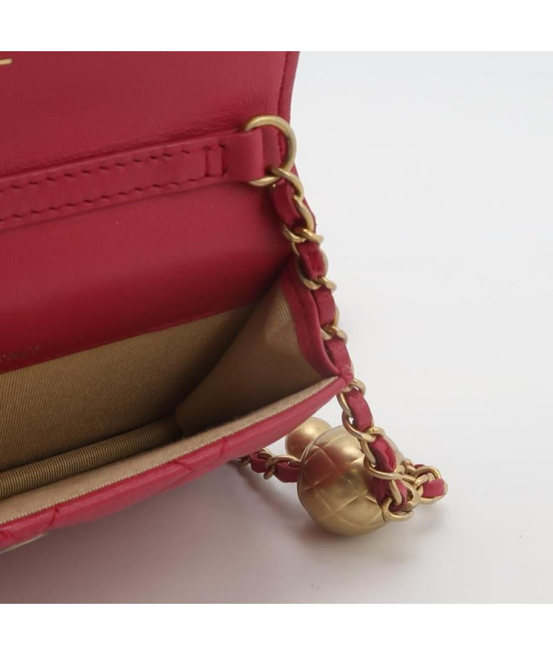 CHANEL Красная кожаная сумка через плечо, фото 7