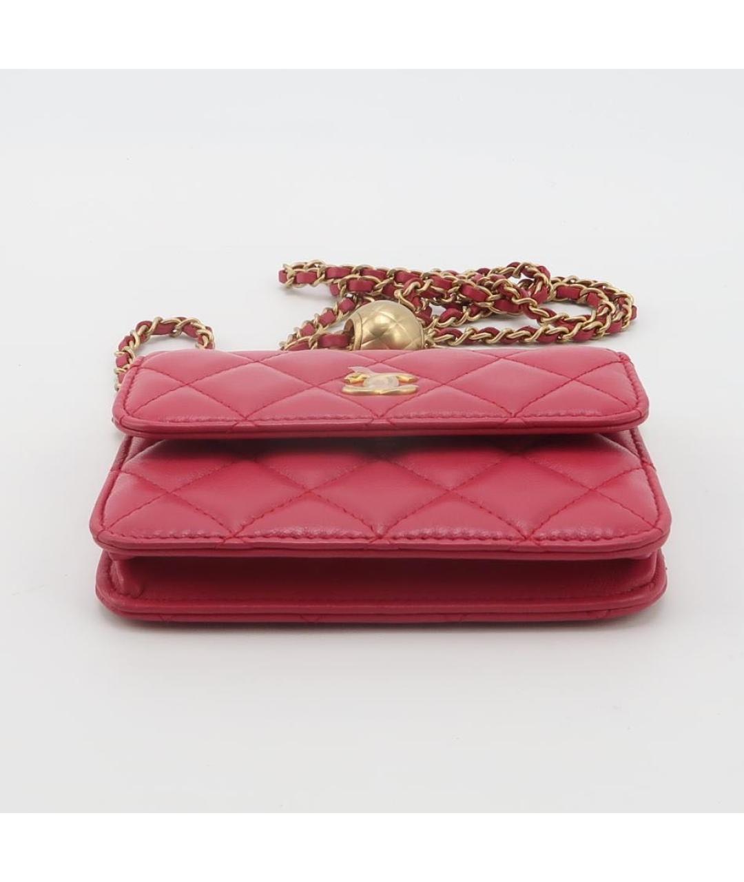 CHANEL Красная кожаная сумка через плечо, фото 6