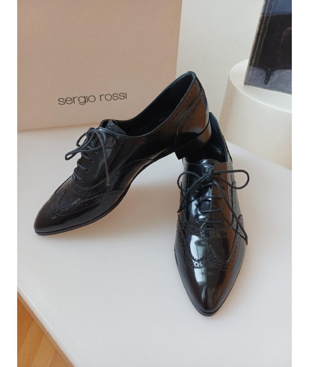 SERGIO ROSSI Черные туфли из лакированной кожи, фото 6