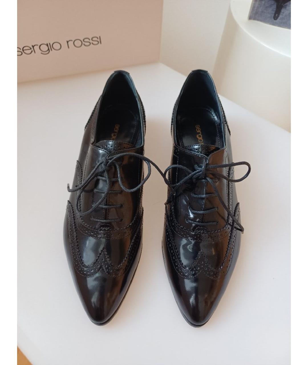 SERGIO ROSSI Черные туфли из лакированной кожи, фото 7
