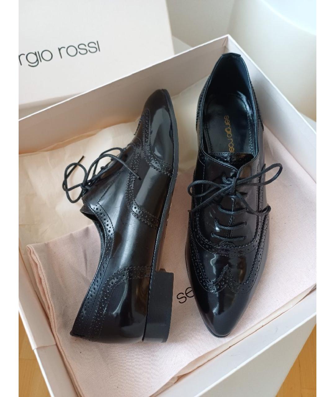 SERGIO ROSSI Черные туфли из лакированной кожи, фото 4