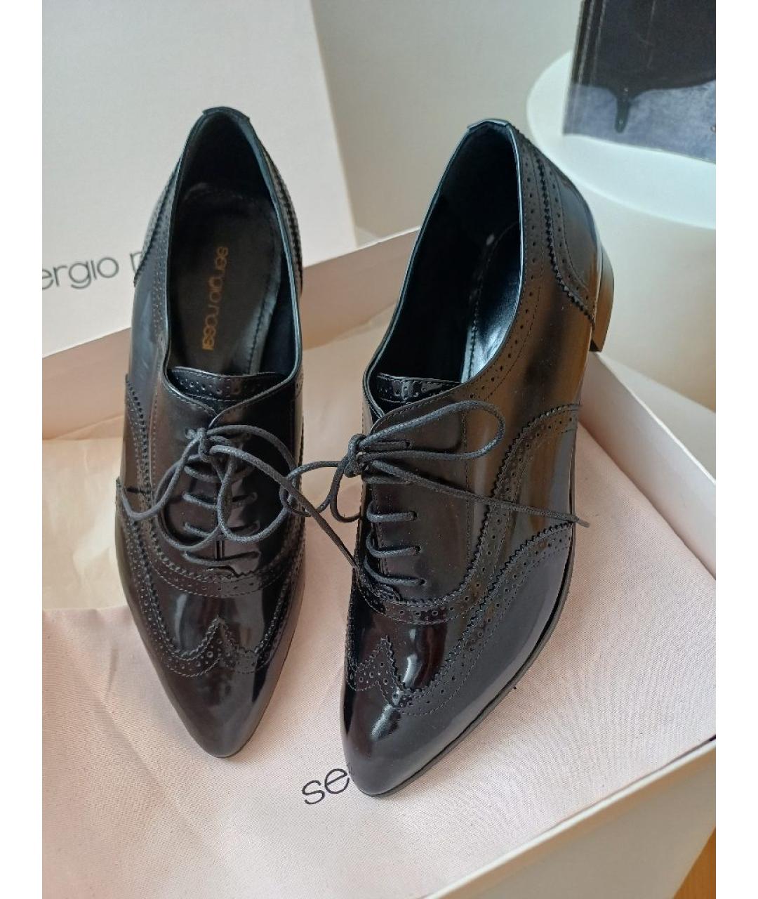 SERGIO ROSSI Черные туфли из лакированной кожи, фото 5