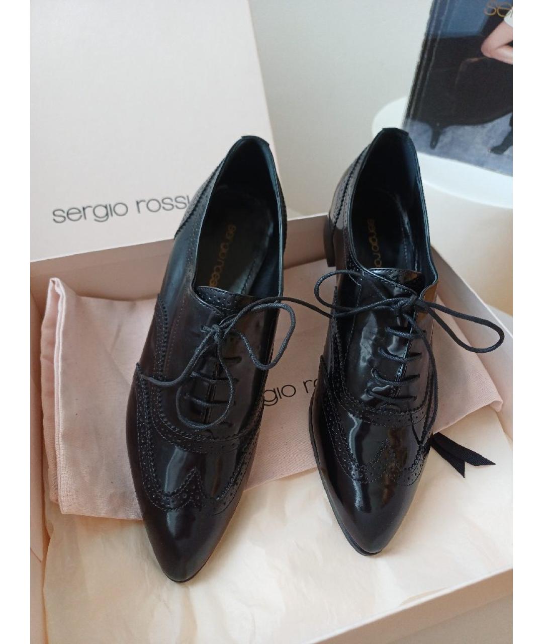 SERGIO ROSSI Черные туфли из лакированной кожи, фото 2
