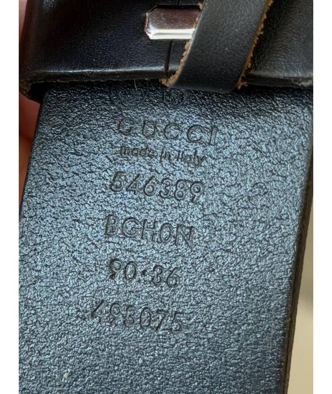 GUCCI Черный кожаный ремень, фото 5