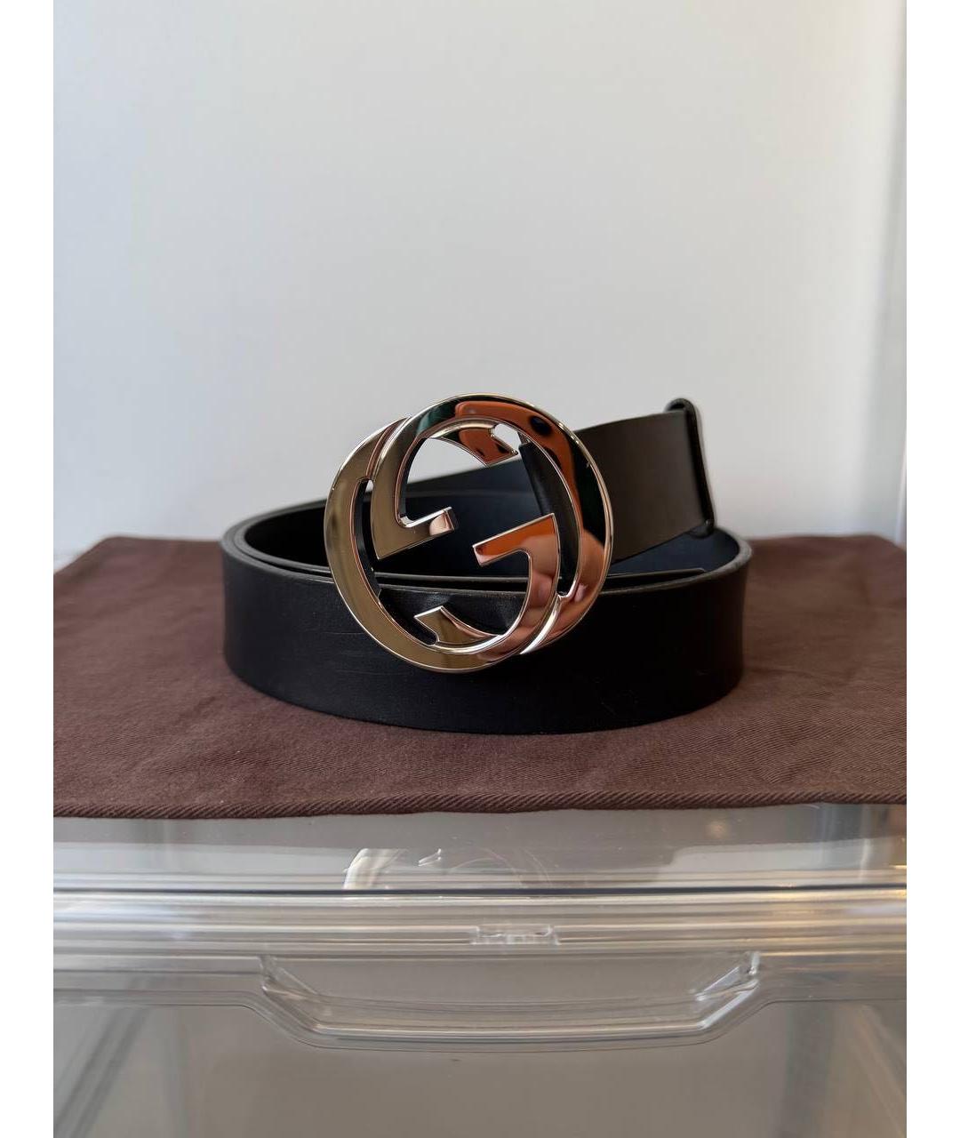 GUCCI Черный кожаный ремень, фото 6