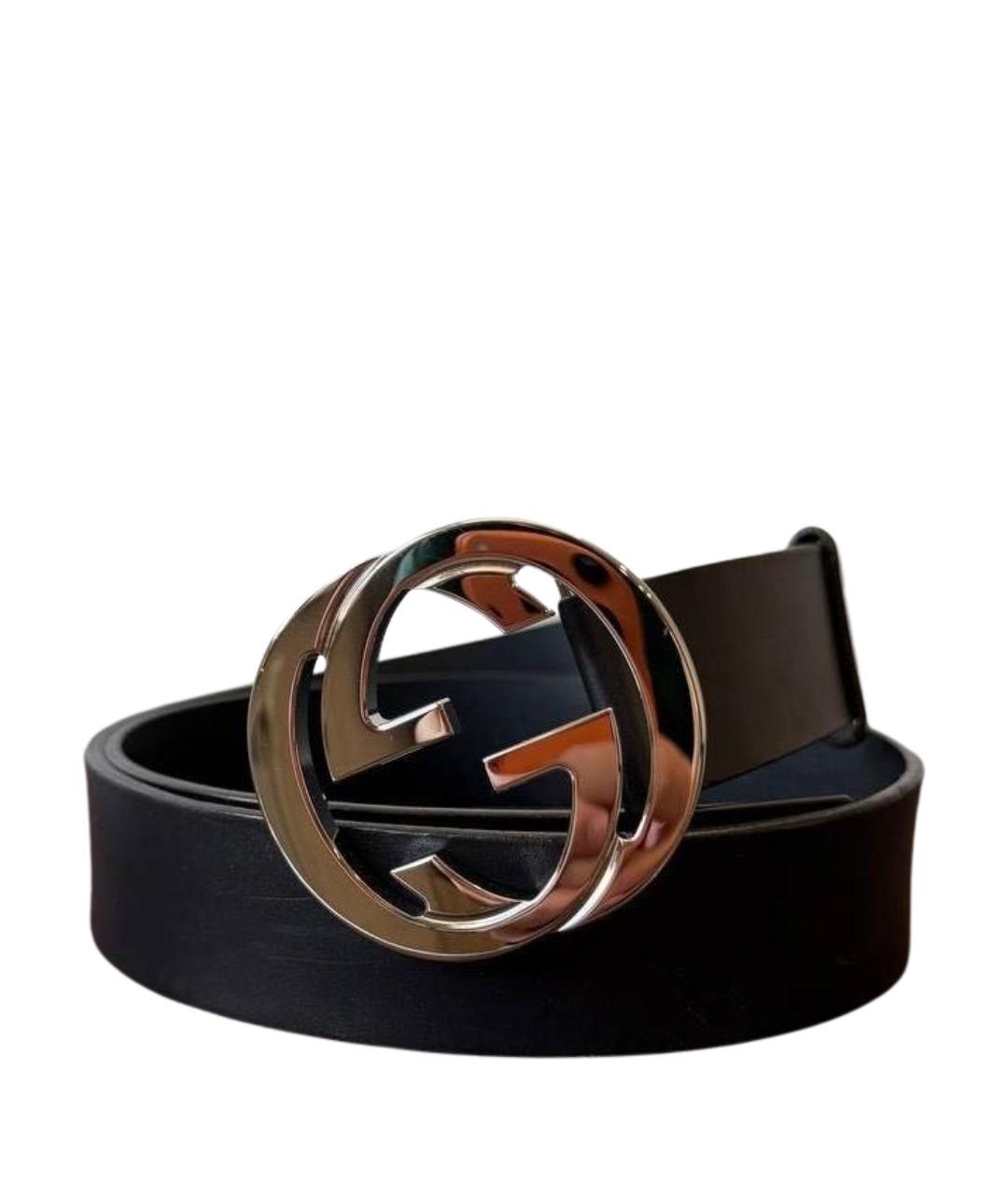 GUCCI Черный кожаный ремень, фото 1