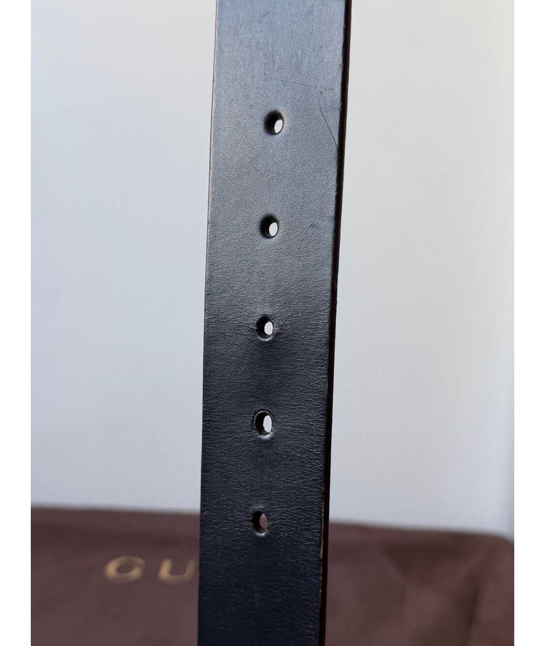 GUCCI Черный кожаный ремень, фото 4