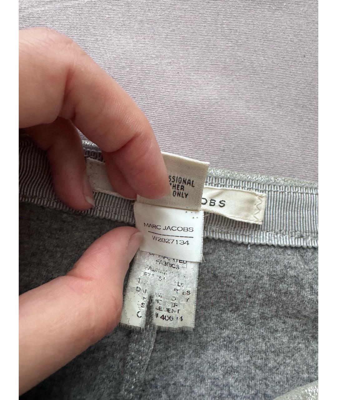 MARC JACOBS Серебряная кожаная юбка мини, фото 6