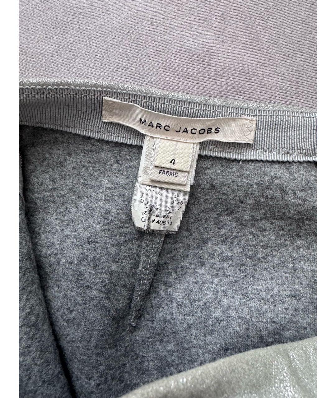 MARC JACOBS Серебряная кожаная юбка мини, фото 3