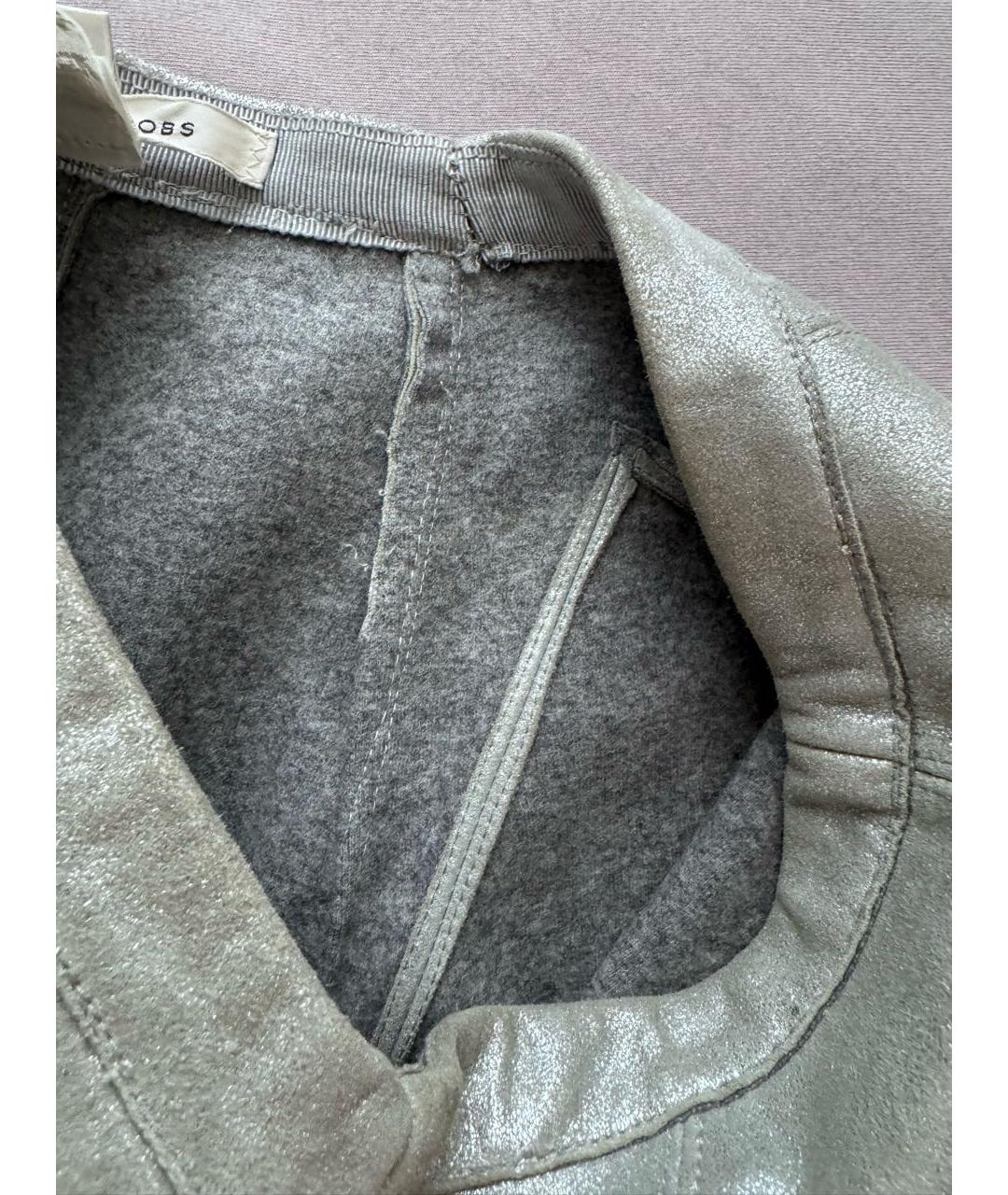 MARC JACOBS Серебряная кожаная юбка мини, фото 7