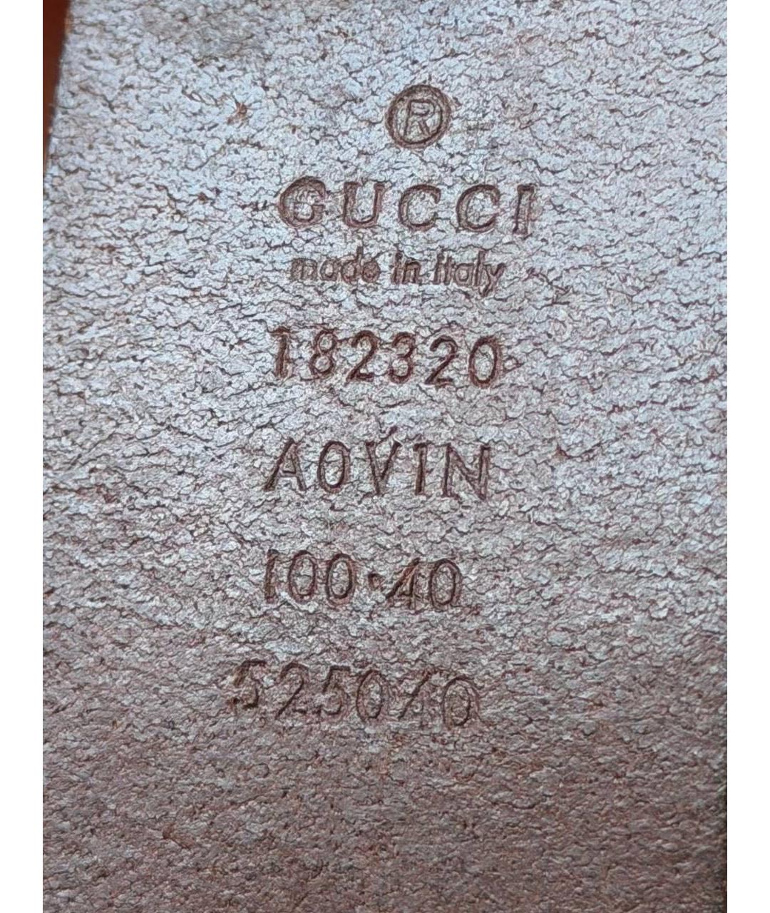 GUCCI Бордовый кожаный ремень, фото 5