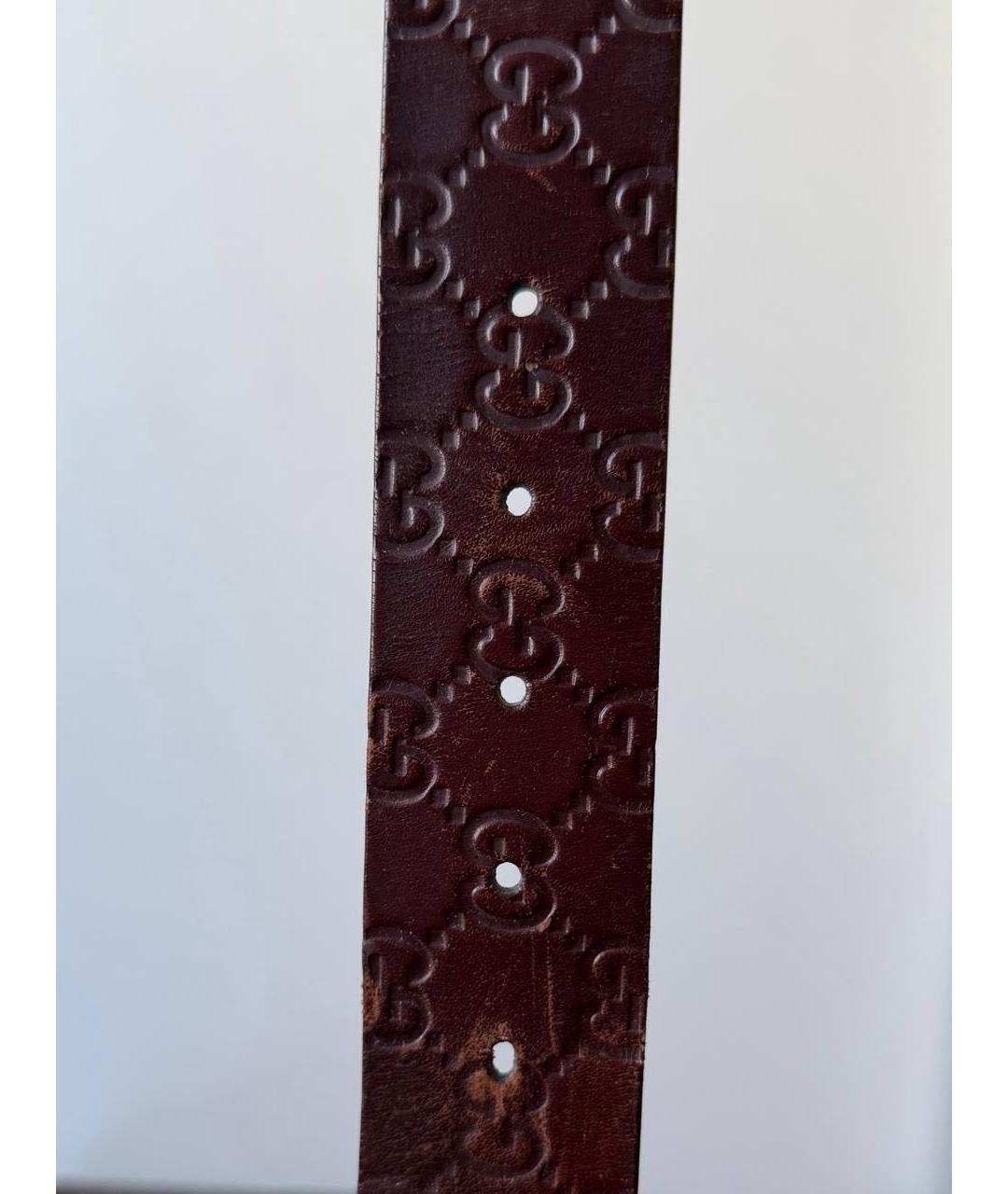 GUCCI Бордовый кожаный ремень, фото 4