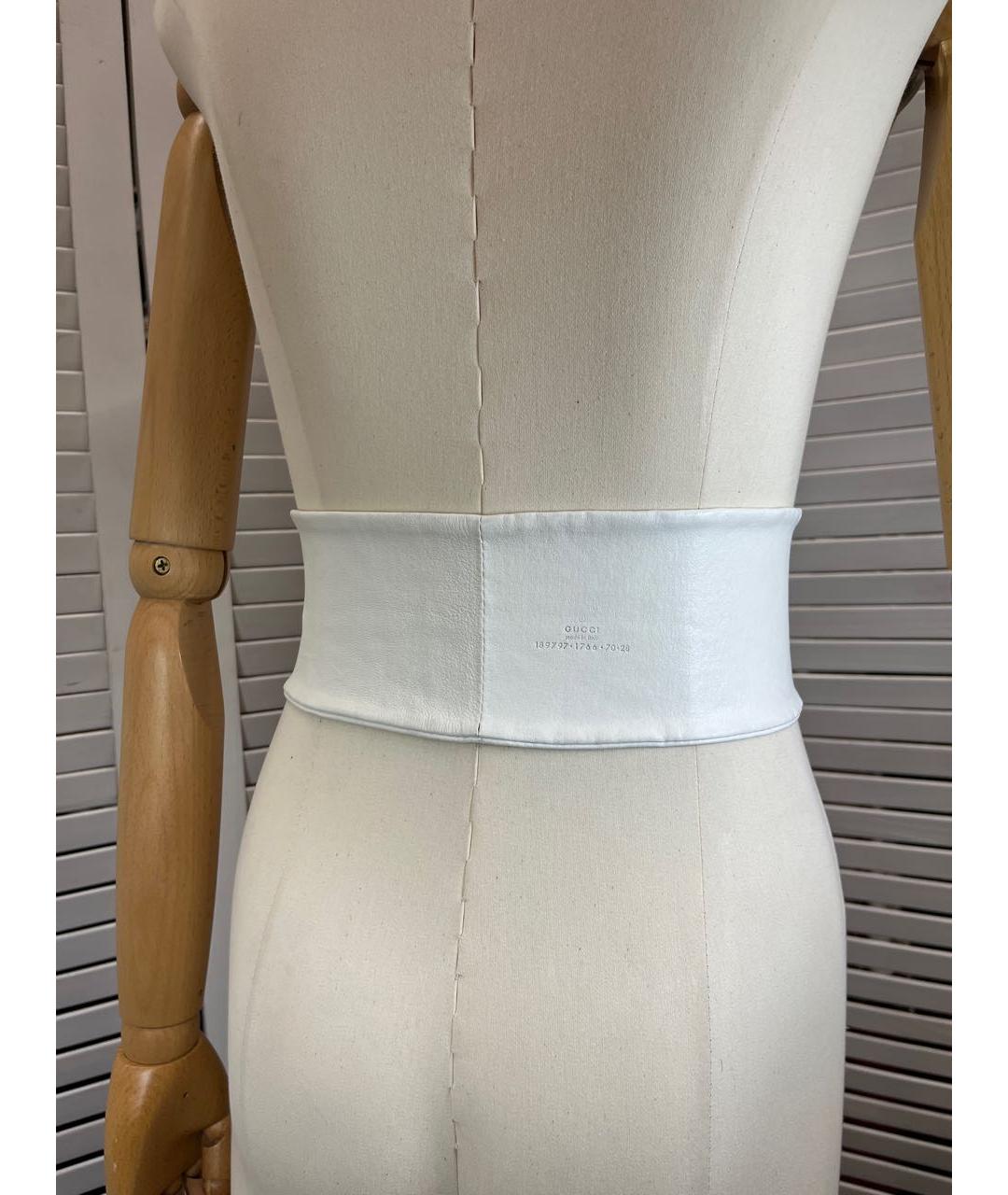 GUCCI Белый кожаный ремень, фото 7
