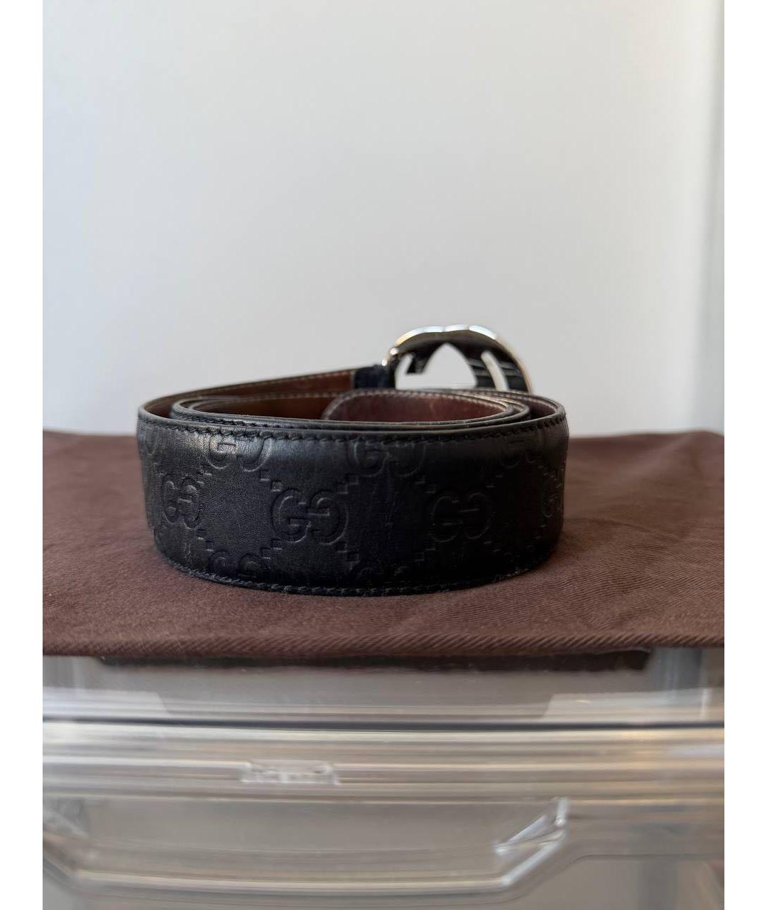 GUCCI Черный кожаный ремень, фото 2