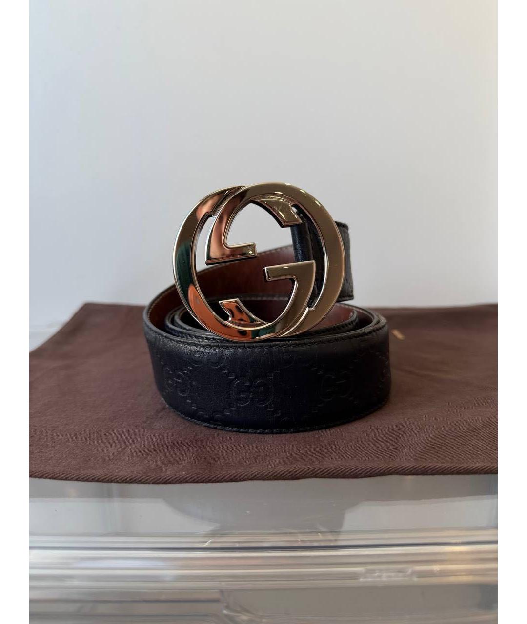 GUCCI Черный кожаный ремень, фото 6