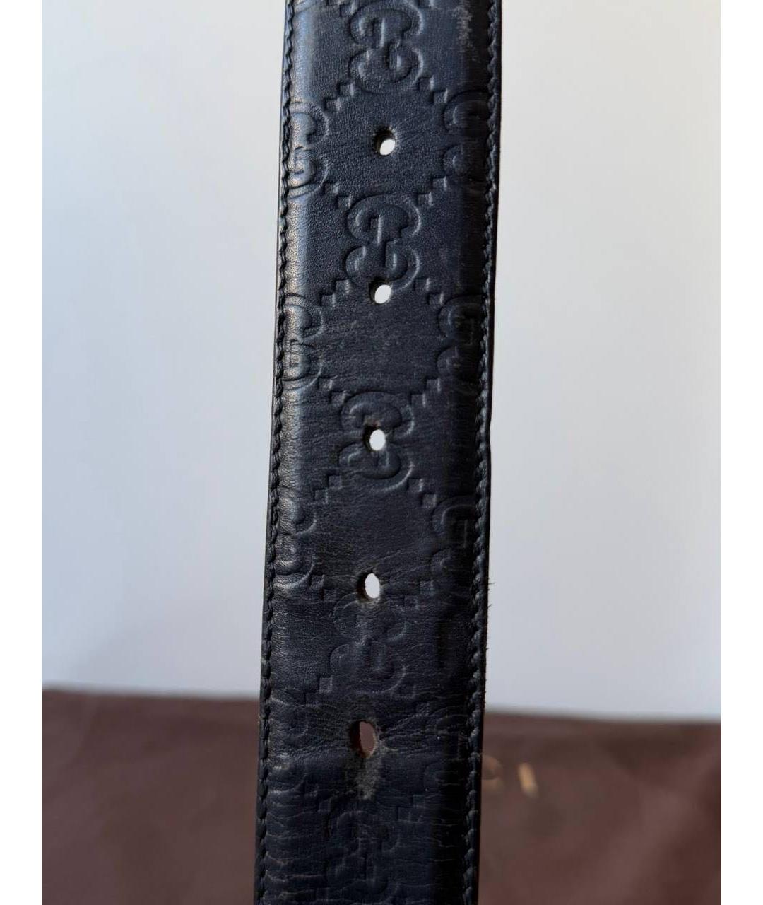 GUCCI Черный кожаный ремень, фото 4