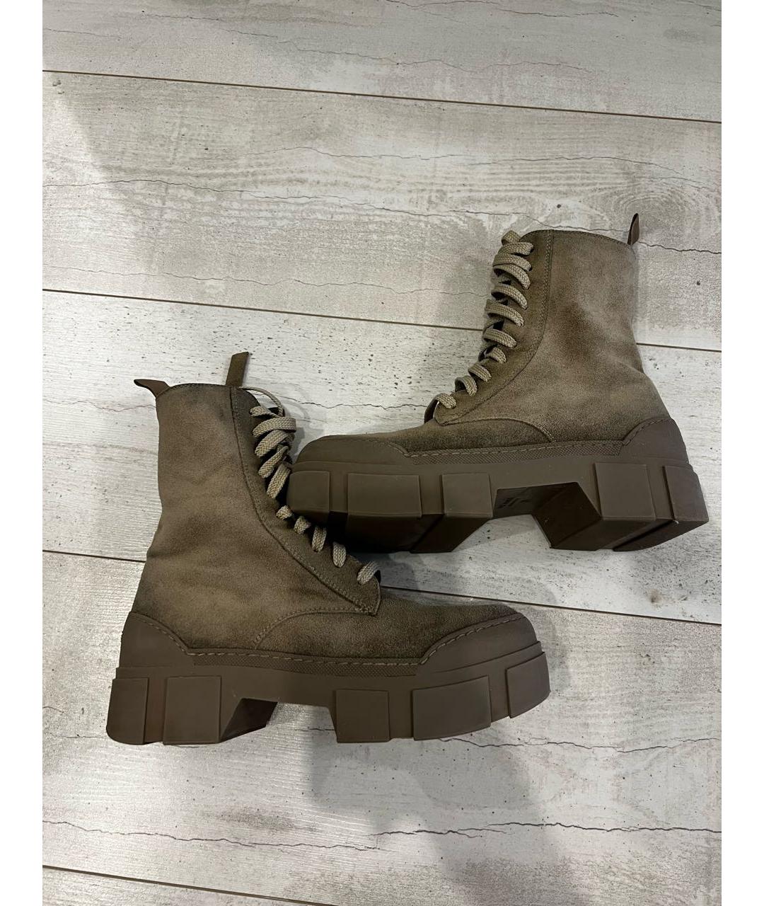 VIC MATIE Хаки замшевые ботинки, фото 5