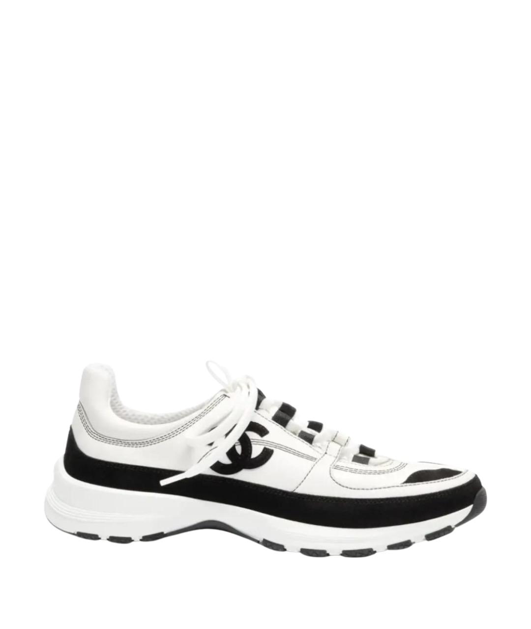 CHANEL Белые текстильные кроссовки, фото 1