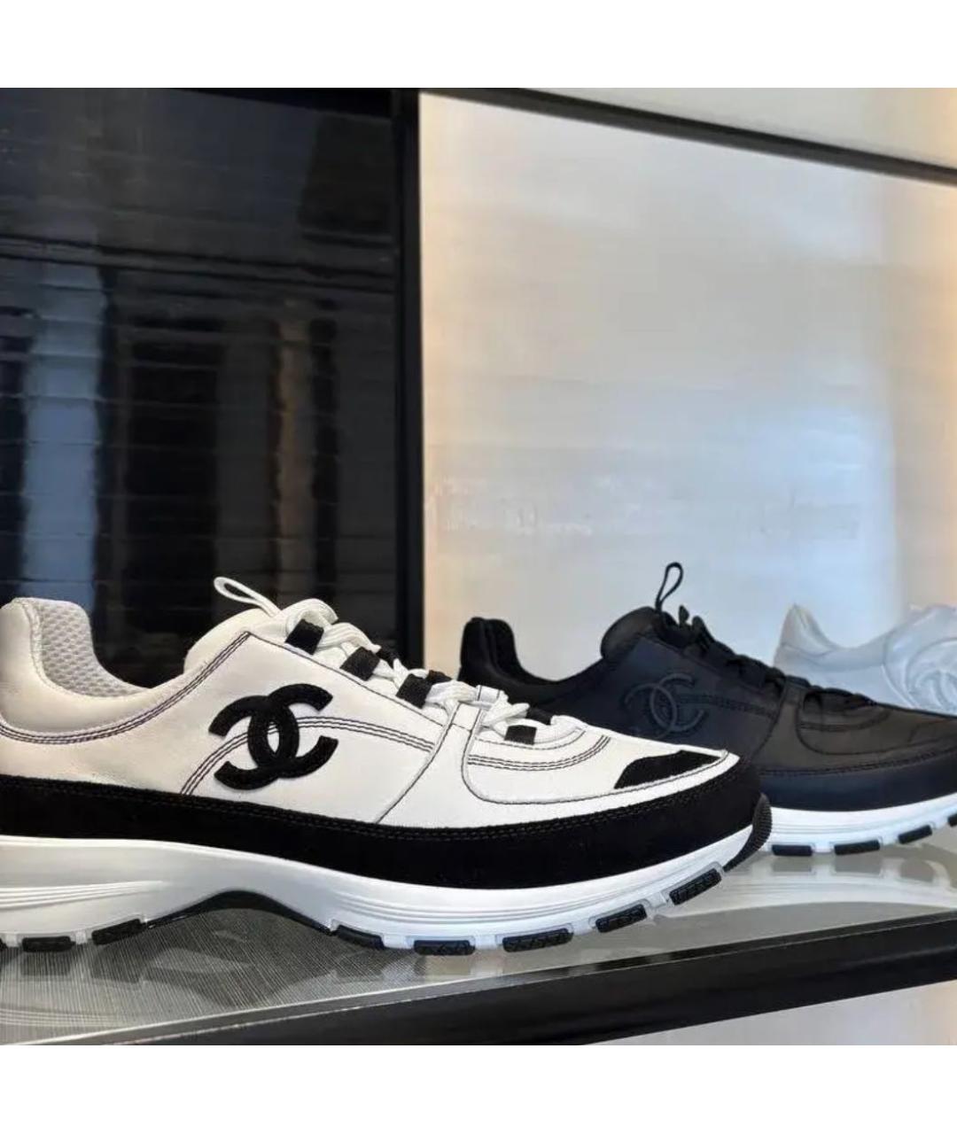 CHANEL Белые текстильные кроссовки, фото 3