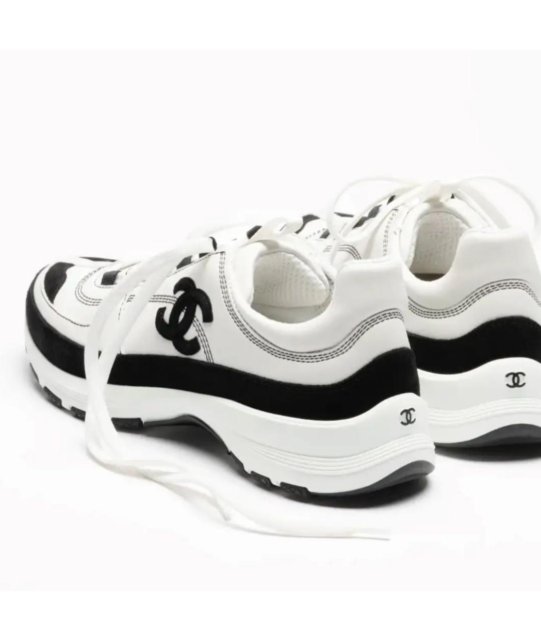 CHANEL Белые текстильные кроссовки, фото 4