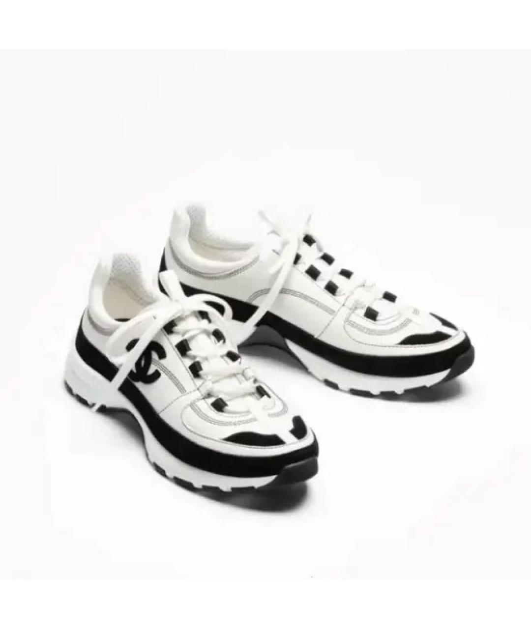 CHANEL Белые текстильные кроссовки, фото 2