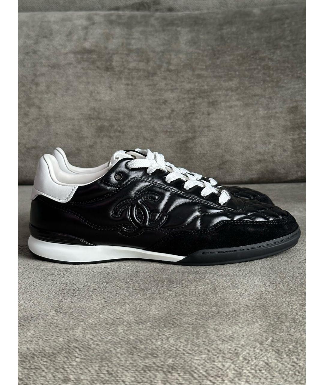 CHANEL Черные кожаные кроссовки, фото 9