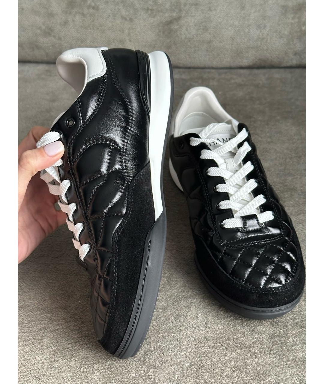 CHANEL Черные кожаные кроссовки, фото 5