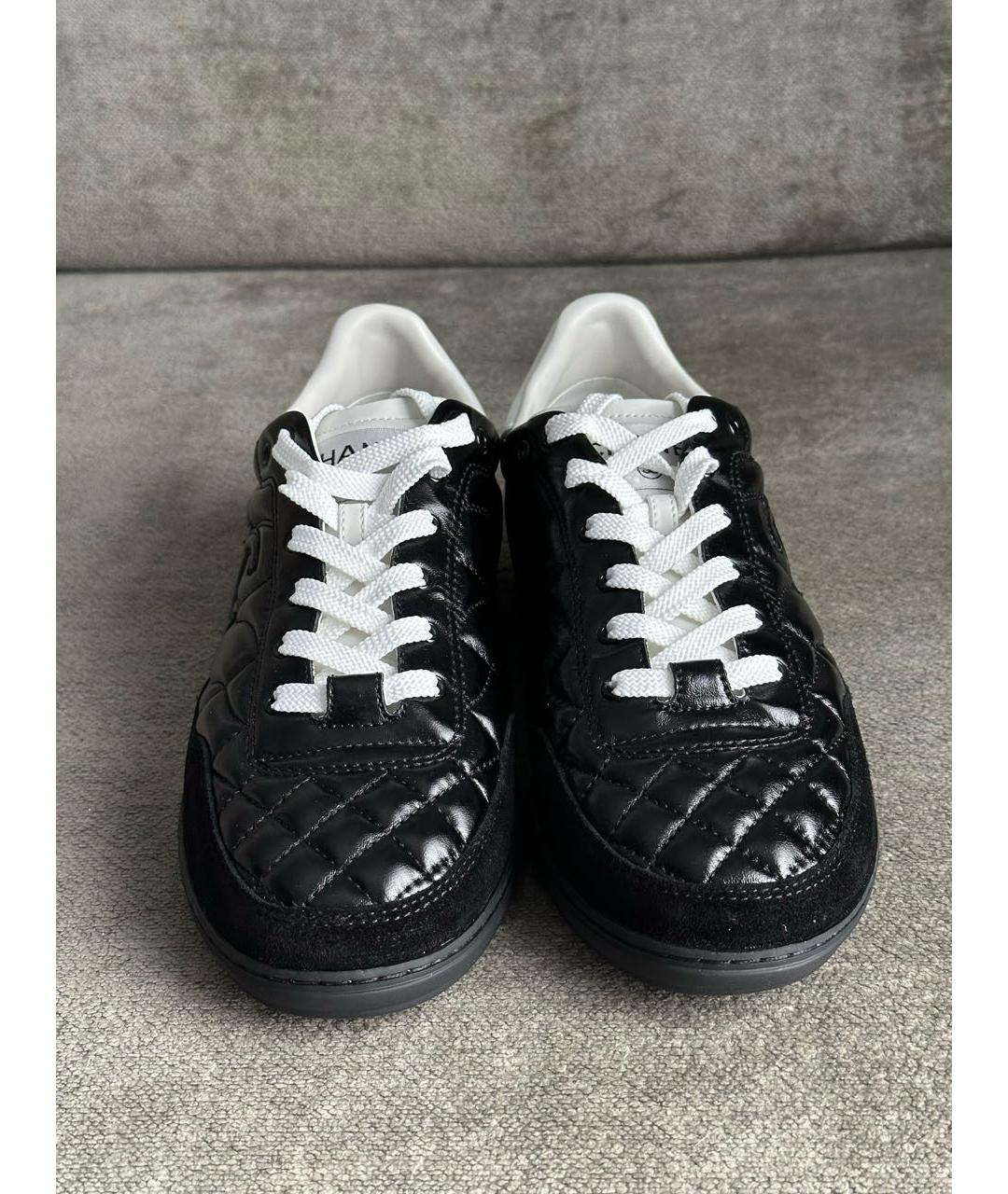 CHANEL Черные кожаные кроссовки, фото 2