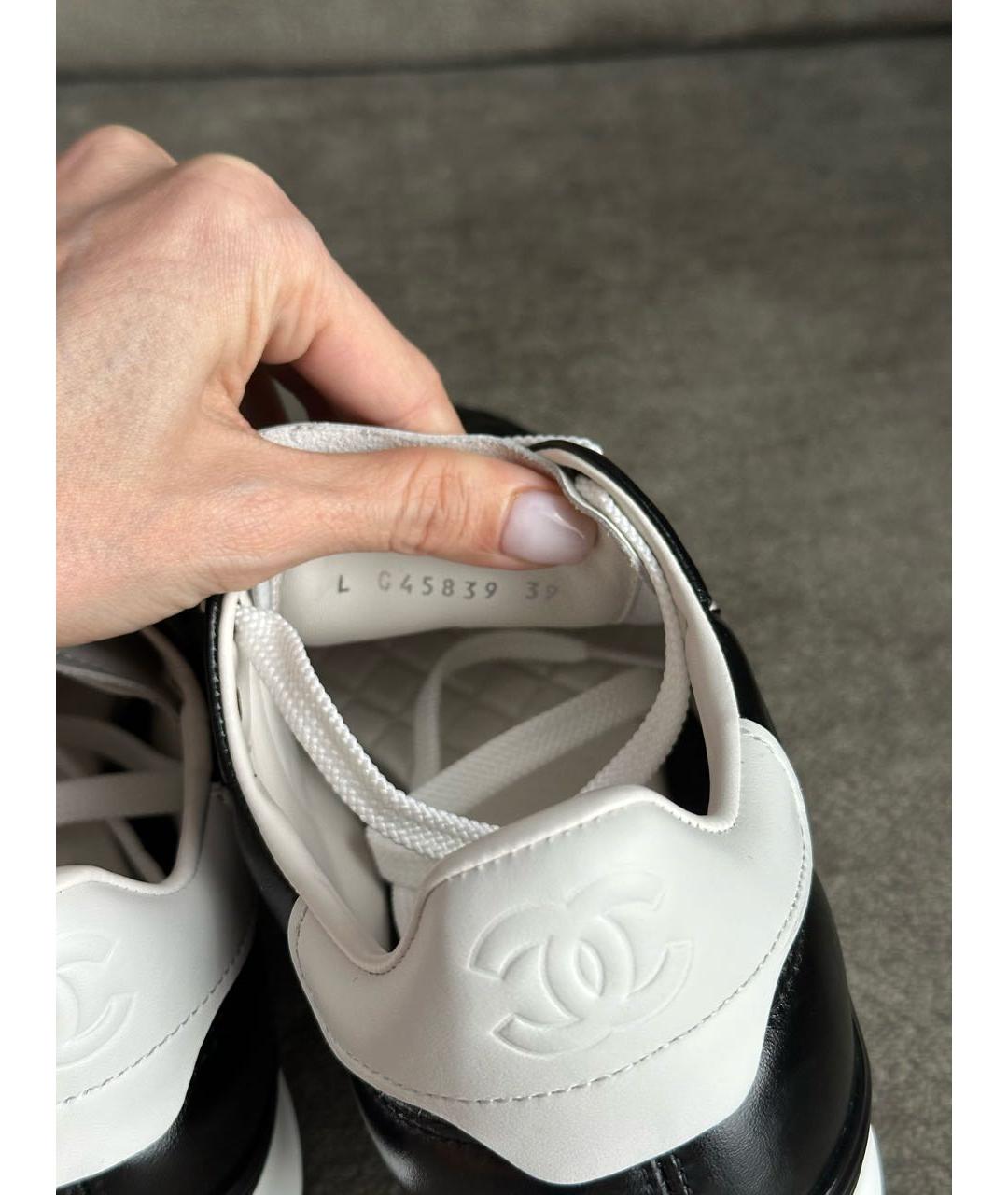 CHANEL Черные кожаные кроссовки, фото 6
