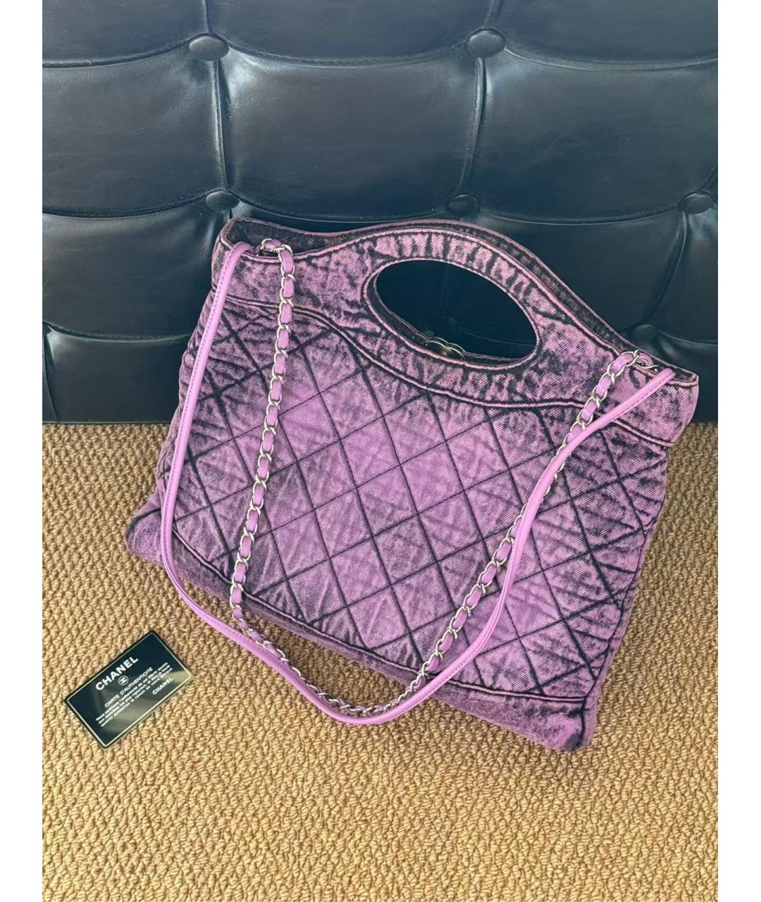CHANEL Фиолетовая деним сумка через плечо, фото 2