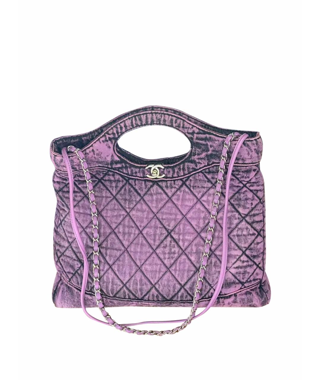 CHANEL Фиолетовая деним сумка через плечо, фото 1