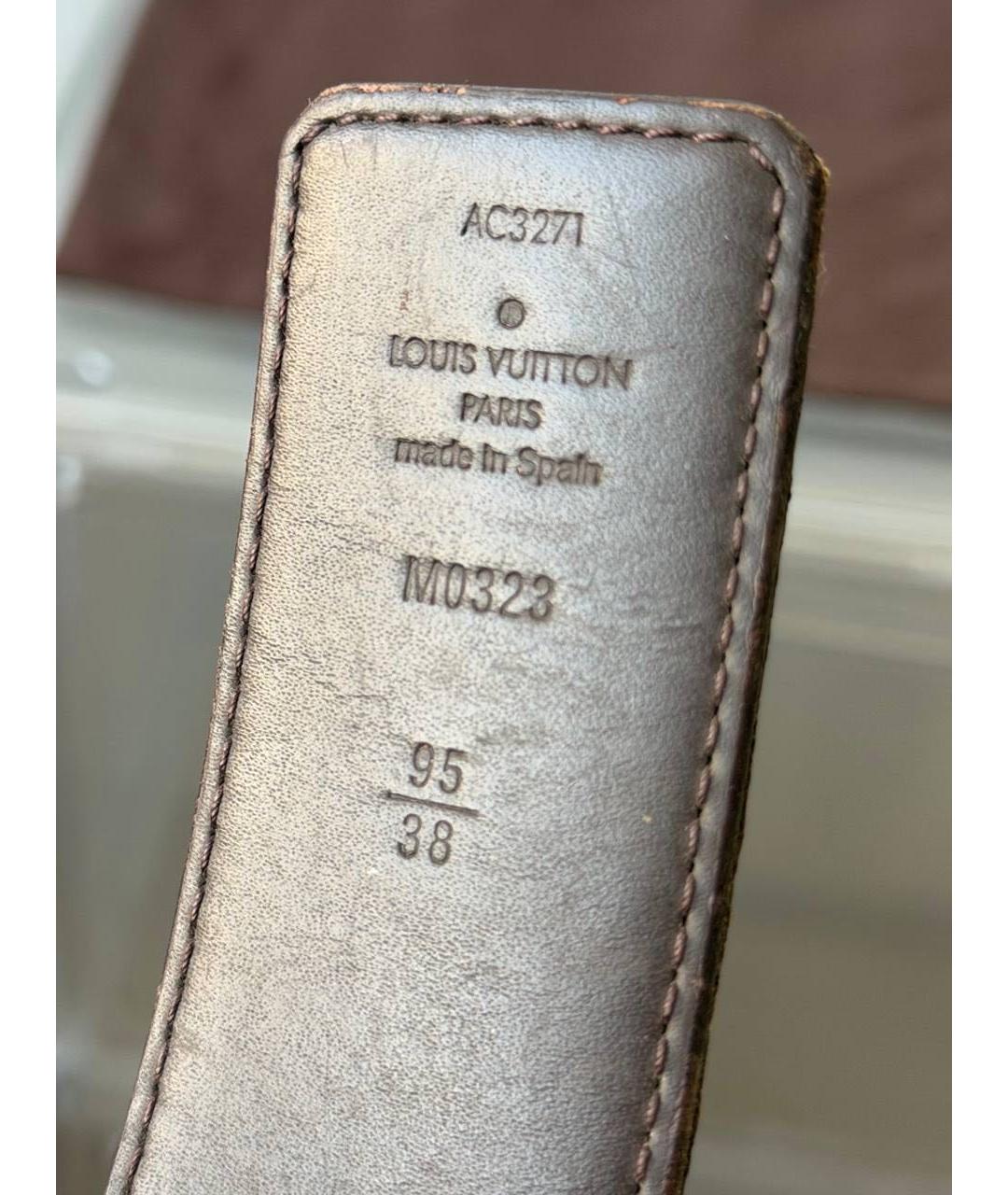 LOUIS VUITTON Коричневый кожаный ремень, фото 5