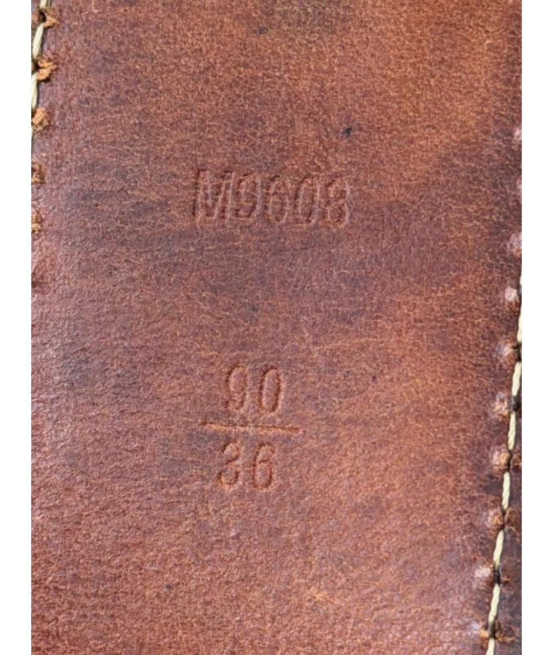 LOUIS VUITTON Коричневый кожаный ремень, фото 5