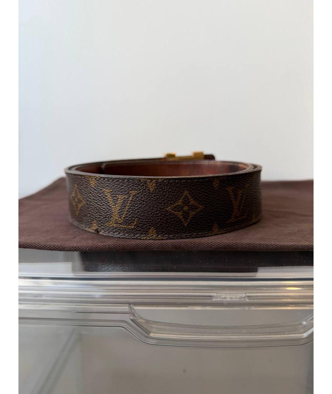 LOUIS VUITTON Коричневый кожаный ремень, фото 2