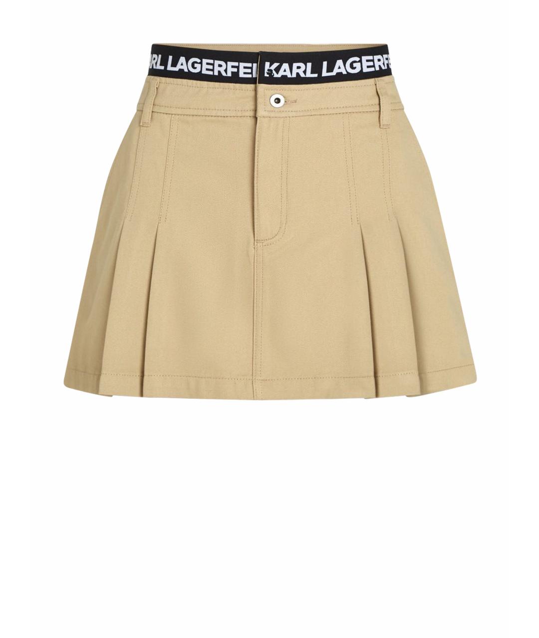 KARL LAGERFELD Бежевая хлопковая юбка миди, фото 1