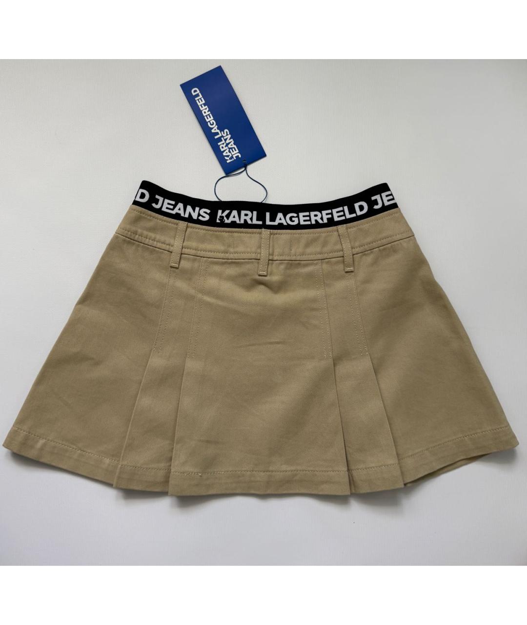 KARL LAGERFELD Бежевая хлопковая юбка миди, фото 7