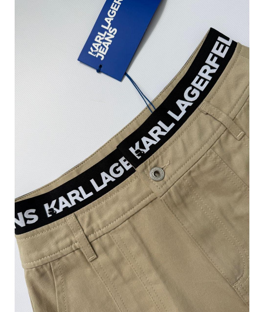 KARL LAGERFELD Бежевая хлопковая юбка миди, фото 5