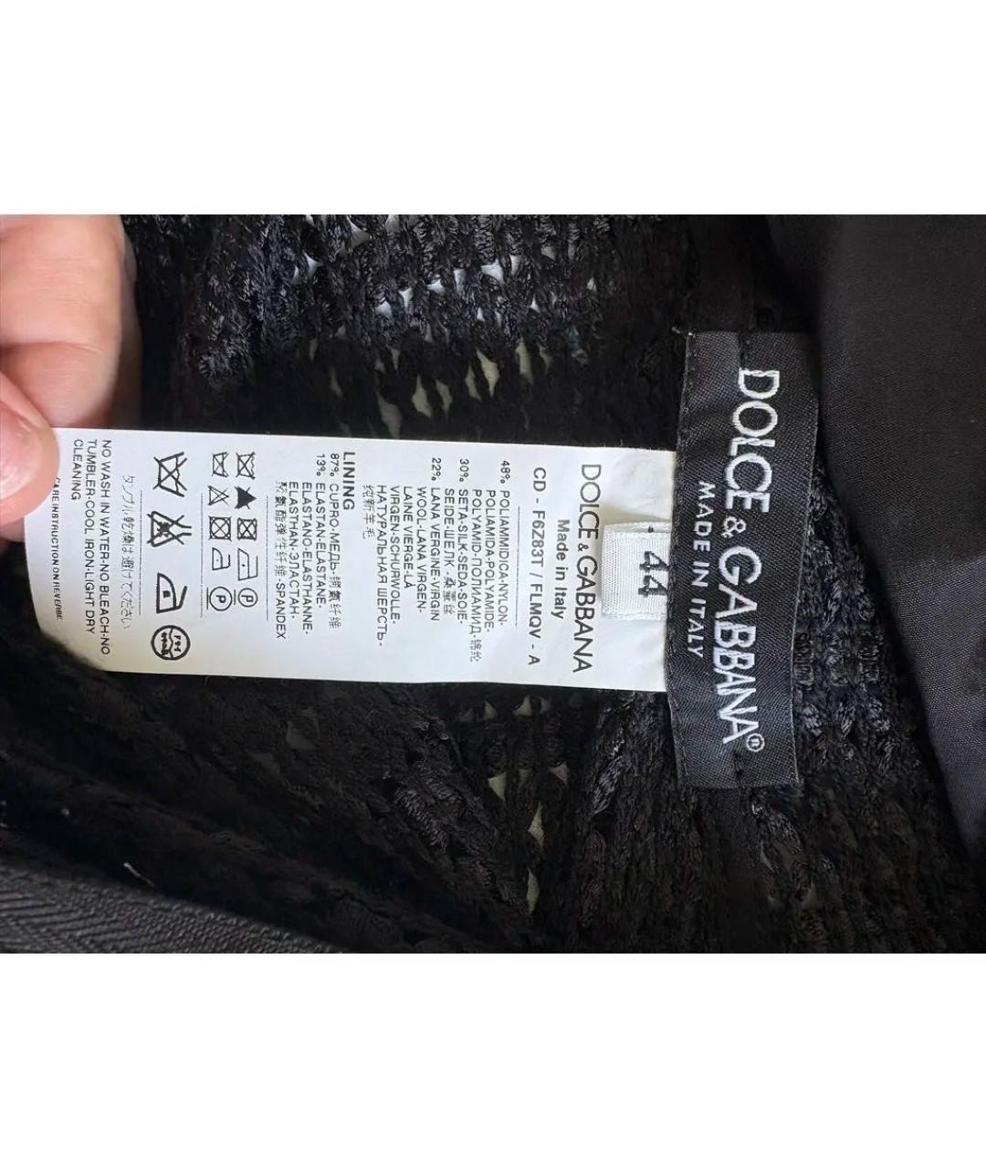 DOLCE&GABBANA Черное шерстяное коктейльное платье, фото 8