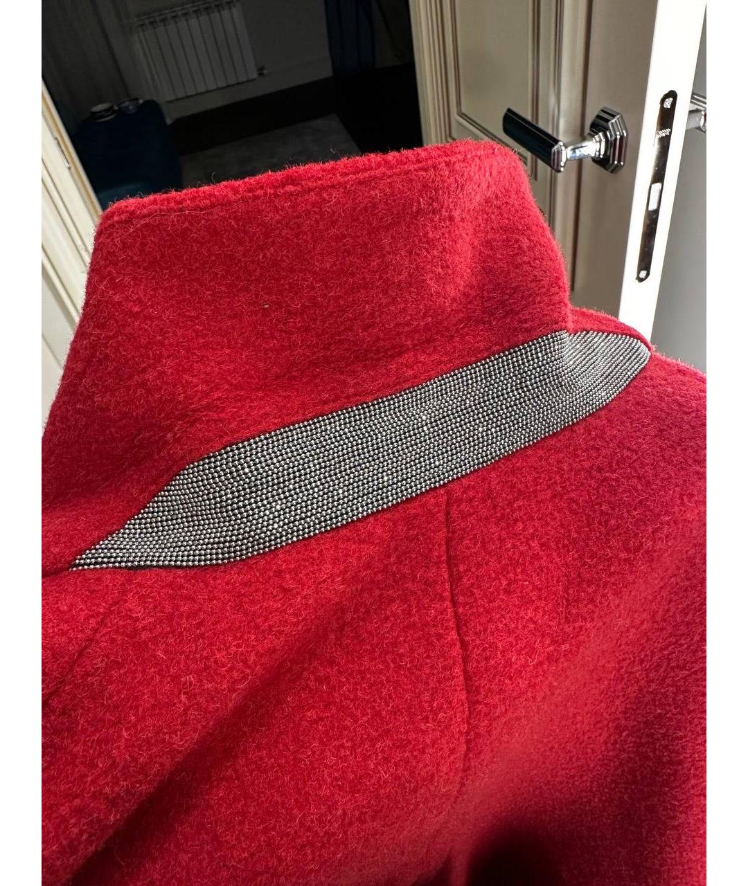 BRUNELLO CUCINELLI Красное шерстяное пальто, фото 3