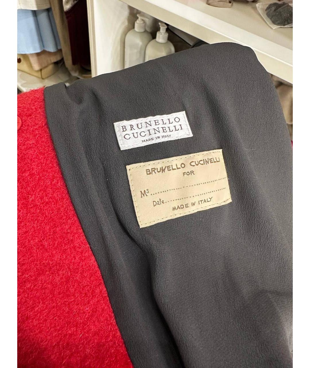 BRUNELLO CUCINELLI Красное шерстяное пальто, фото 2