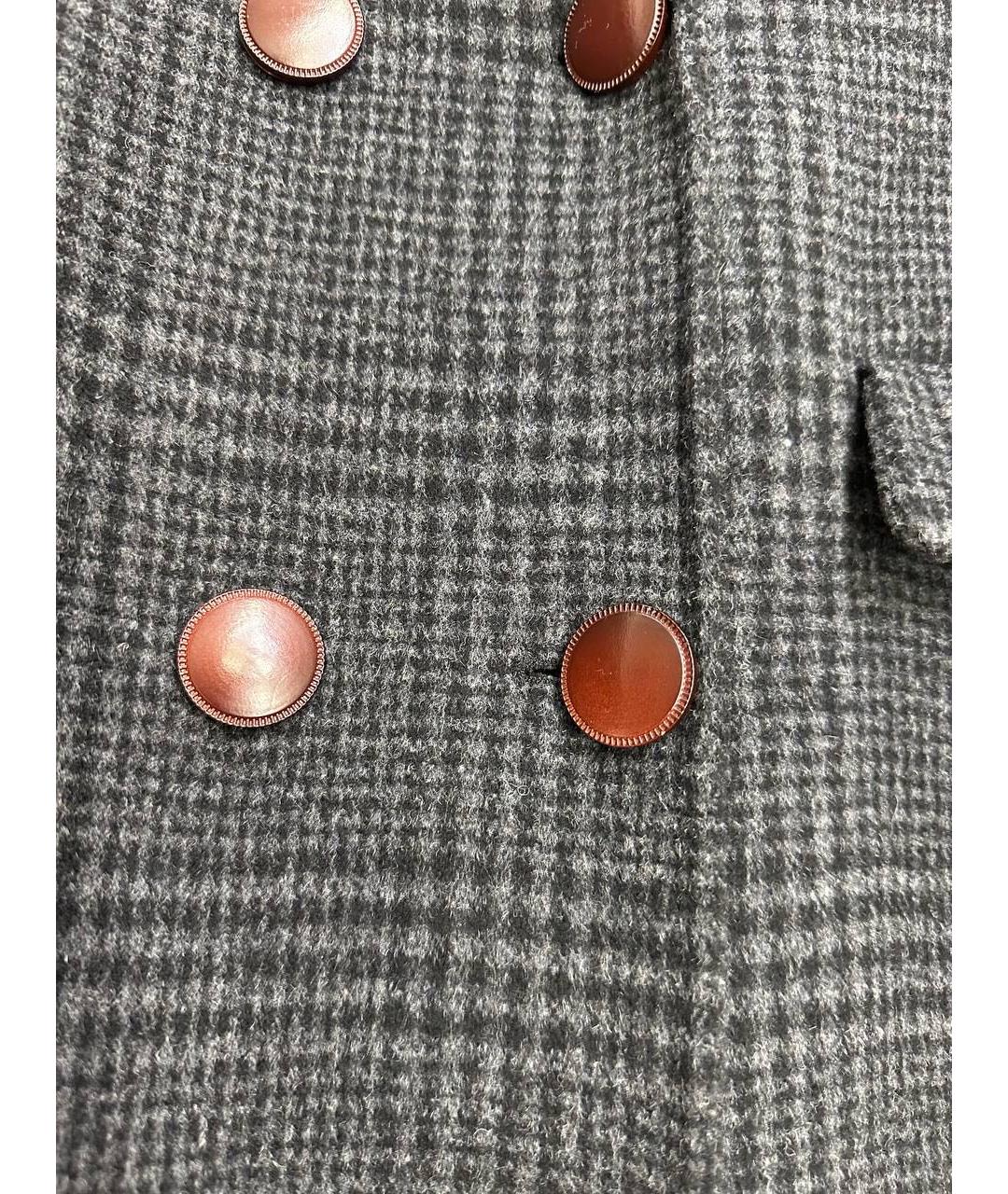 GANNI Серое шерстяное пальто, фото 3