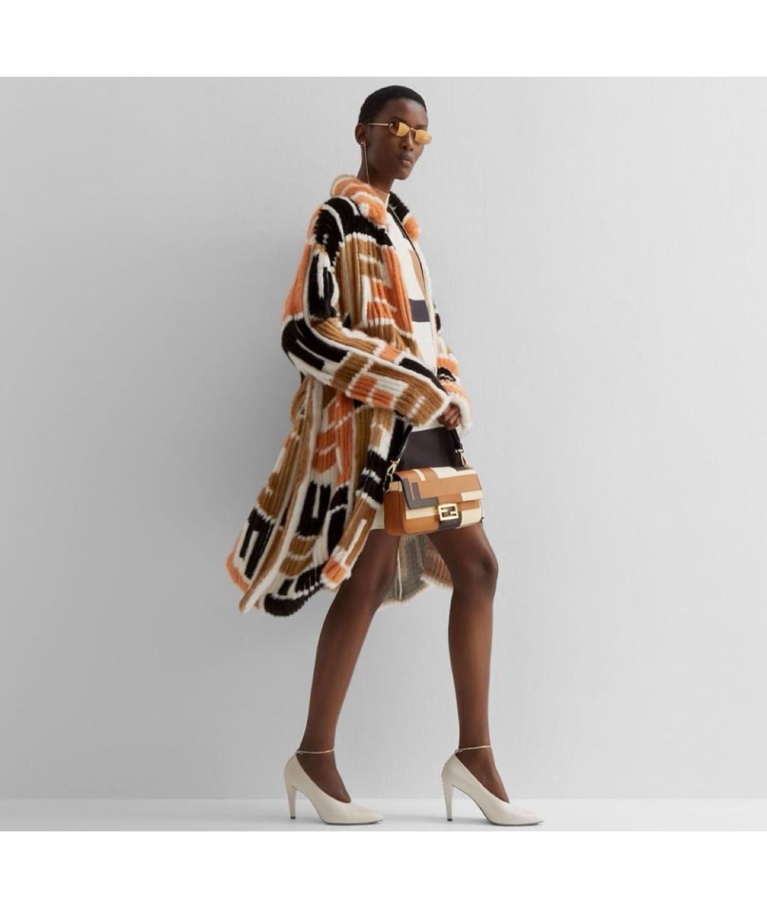 FENDI Золотые металлические солнцезащитные очки, фото 5